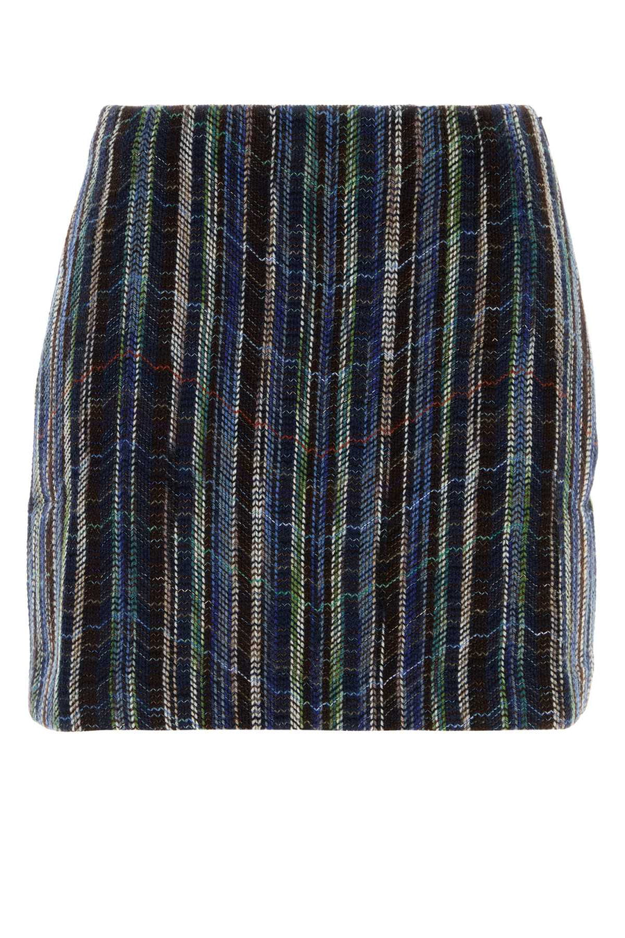 Embroidered Wool Blend Mini Skirt Multiblu Exterior: Viscose Gonne