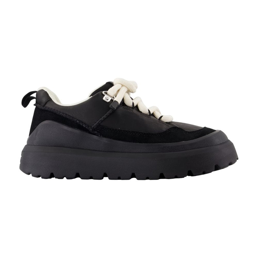Heritage Utility Sneakers - Ugg Leather Black Lambskin Shoes /