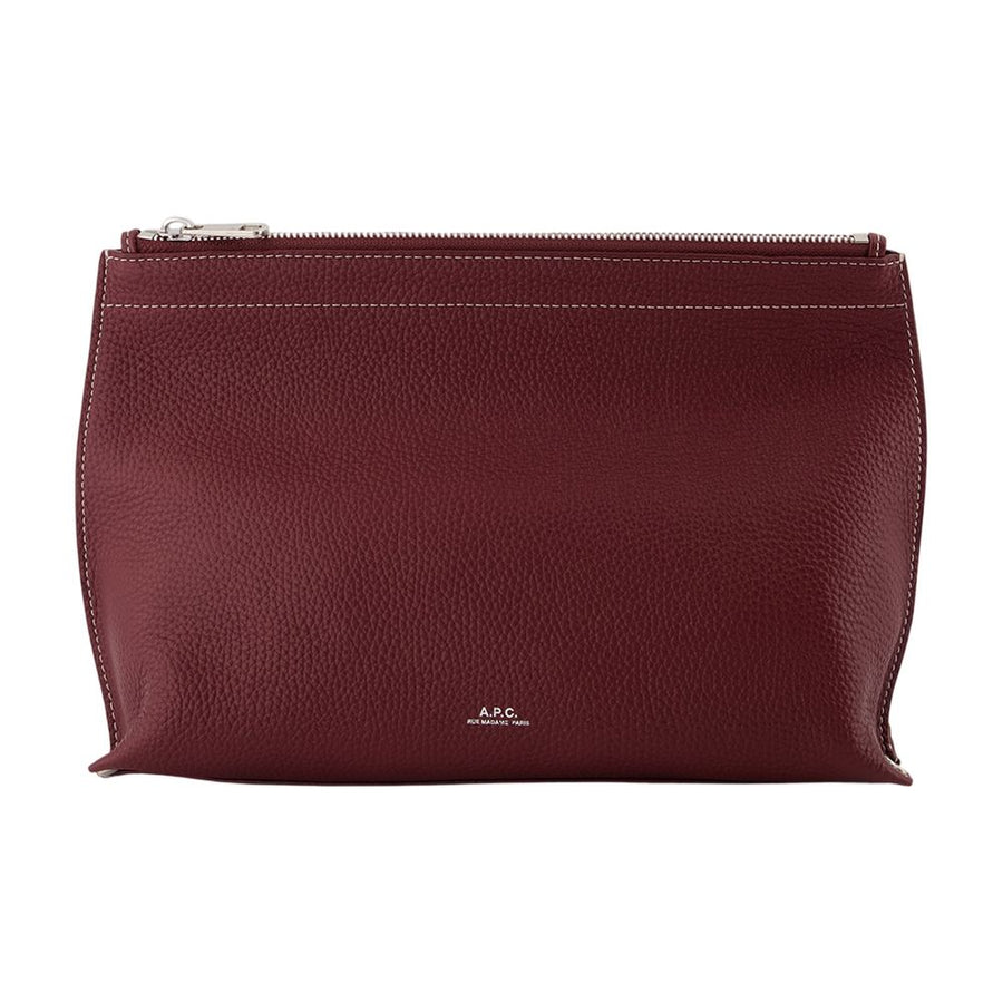 Le Neige Clou Clutch Bag – A.p.c. Leather Bordeaux Burgundy Cowhide / Clutches