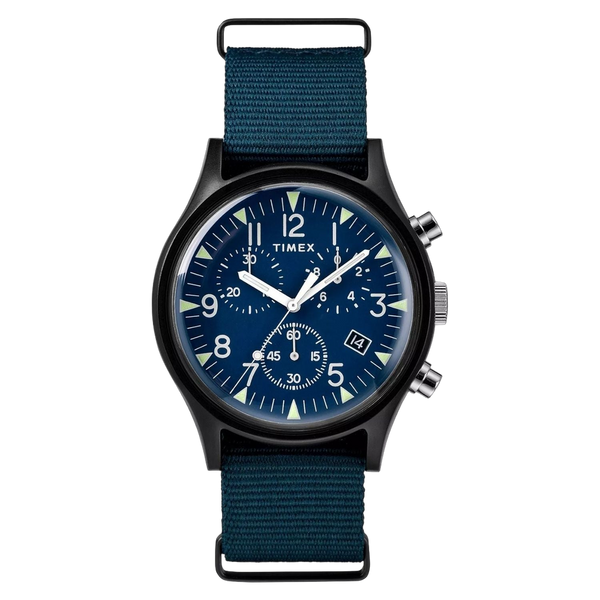 Timex Stainless steel case watch in blue