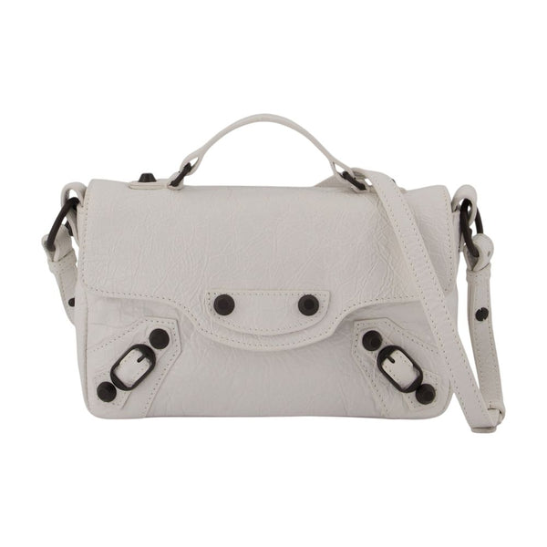 Balenciaga Lambskin top handle bag in white