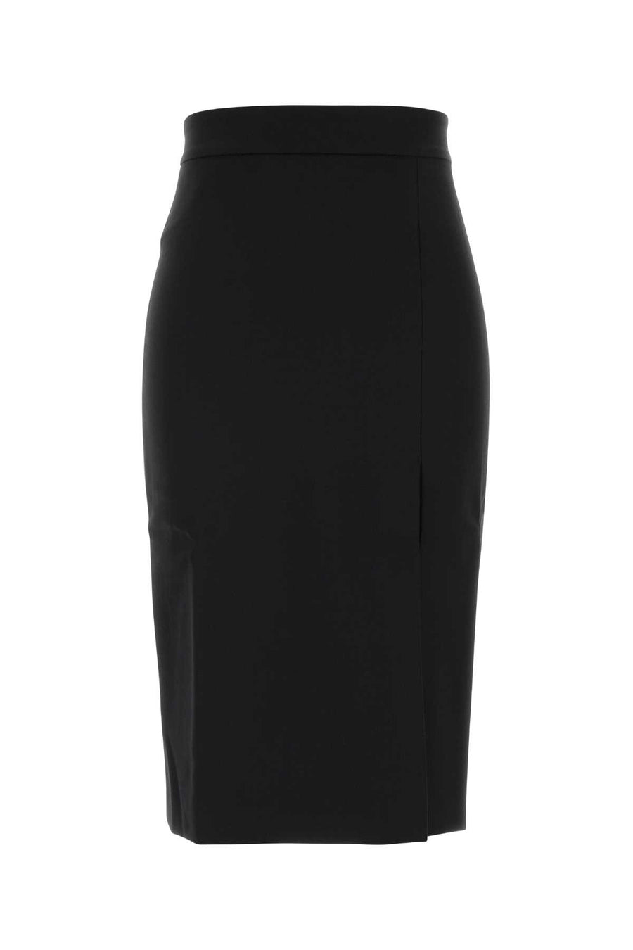 Black Stretch Gabardine Skirt Gonne