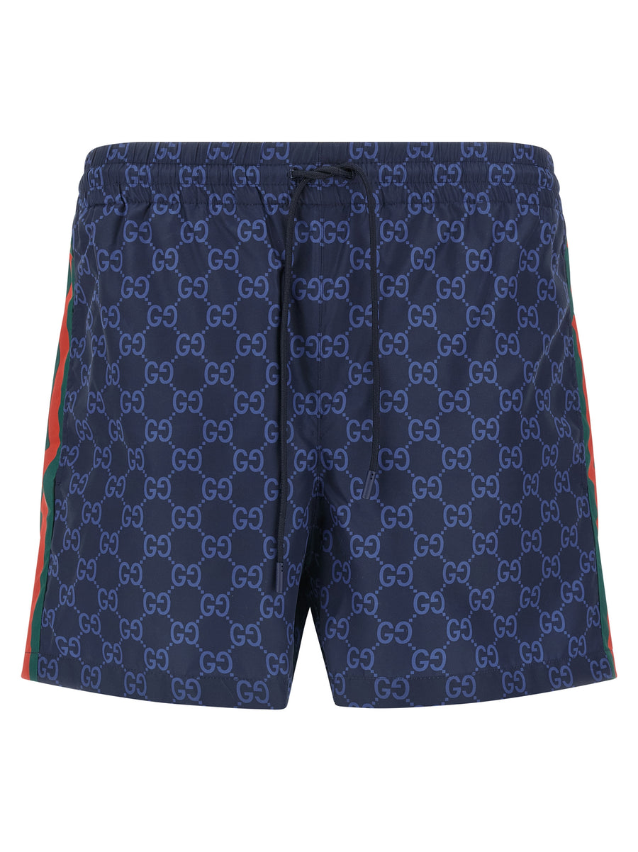 Gucci 100% polyester swim shorts in navy