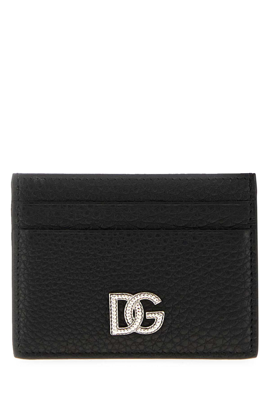 Dolce & Gabbana Exterior: 100% Leather Finishing: Silver metal card case in black