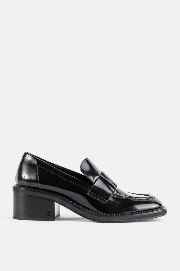 Jimmy Choo Spazzolato calf leather loafer pump in black