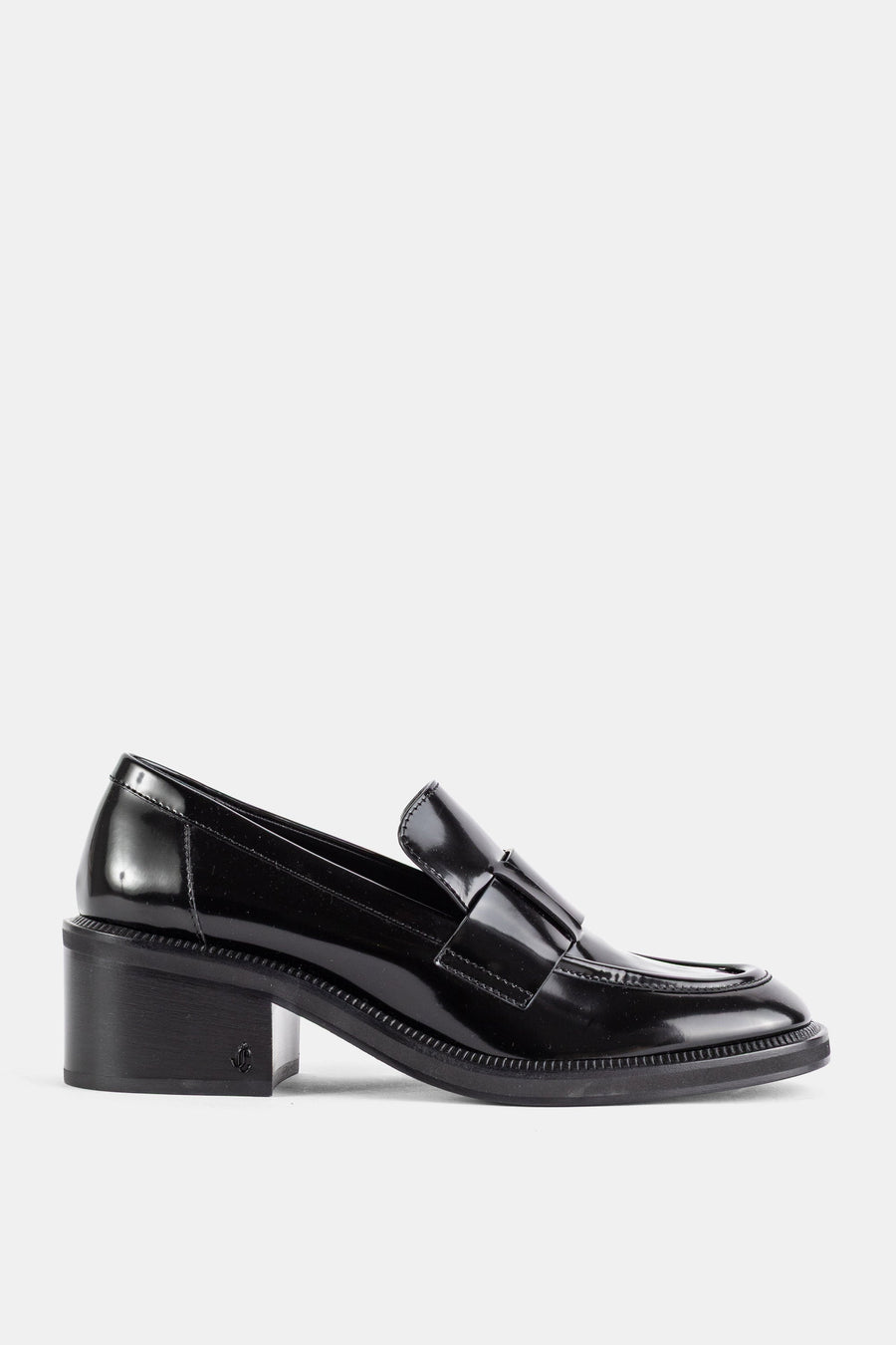 Jimmy Choo Spazzolato calf leather loafer pump in black