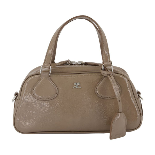 Courreges Calfskin shoulder bag in taupe