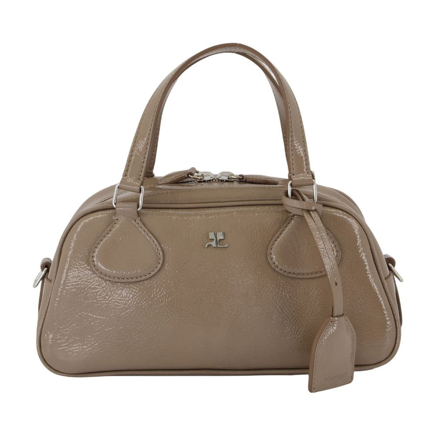 Courreges Calfskin shoulder bag in taupe