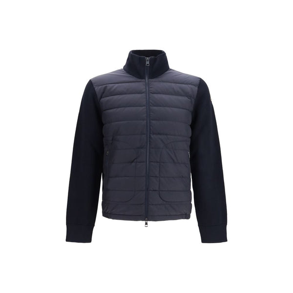 Moncler Inner 100% Goose Down; Outer 100% Polyamide; 50% Fleece Wool Ovis Aries 50% Acrylic jacket in blue