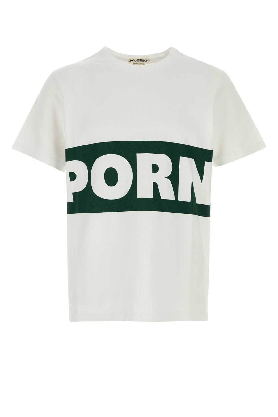White Cotton T-Shirt Whitegreen Exterior
