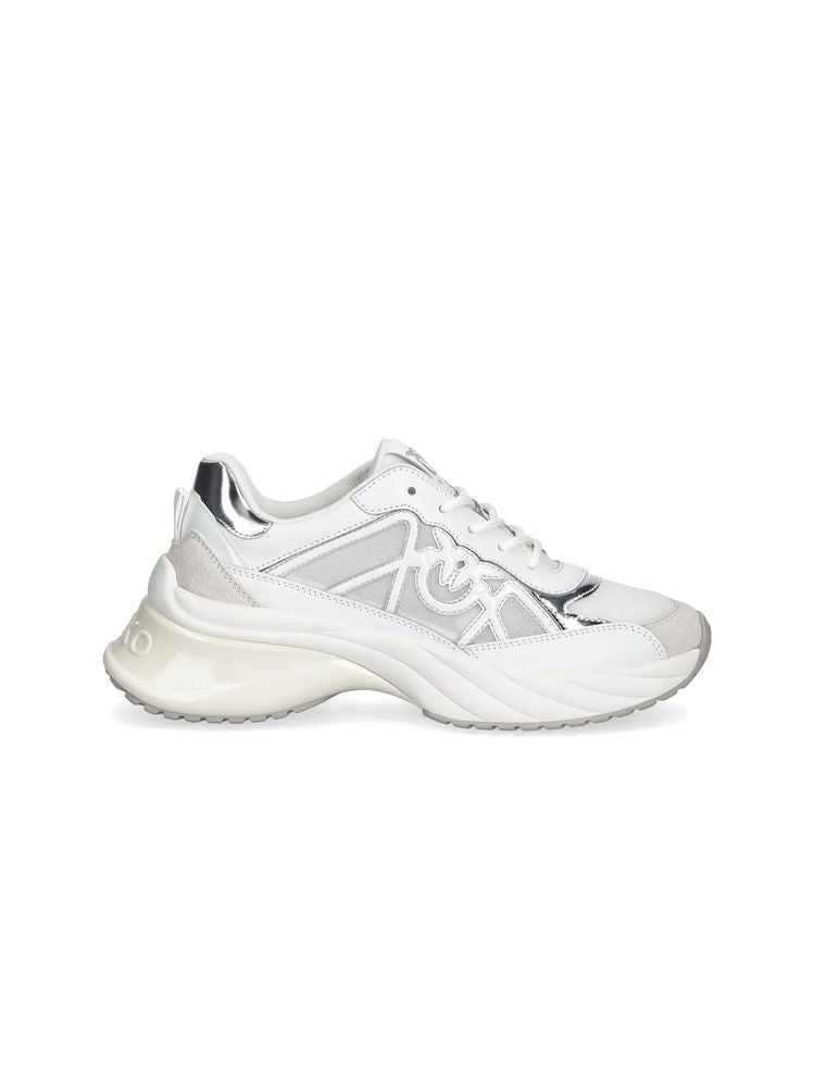 Pinko 59% Calf/Cow Leather sneaker in white
