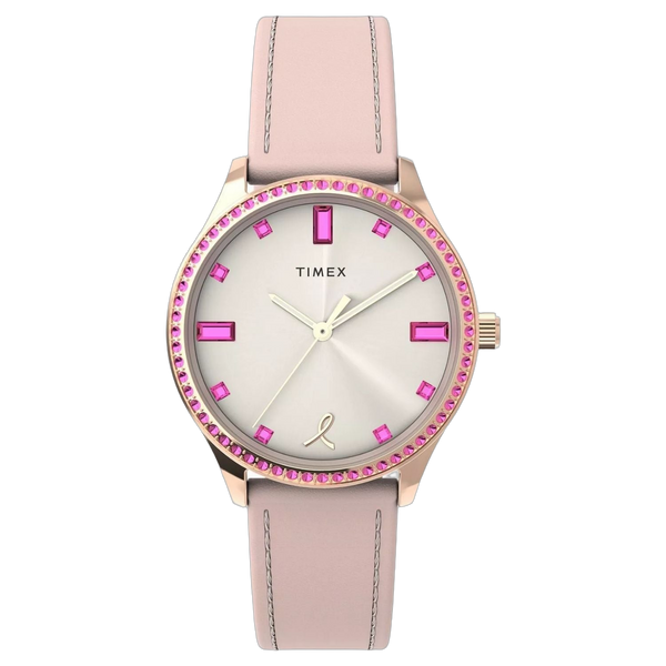 Timex Stainless steel case watch in beige