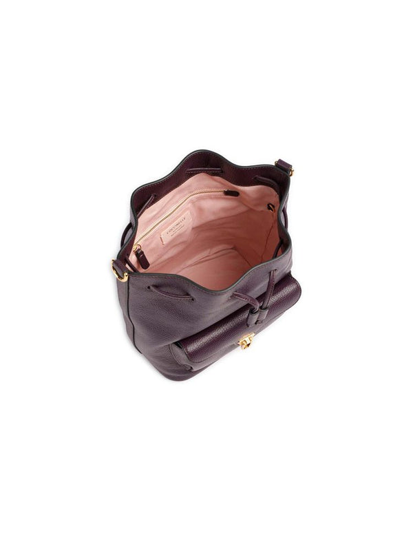 Coccinelle 100% Bovine Leather bucket bag in purple
