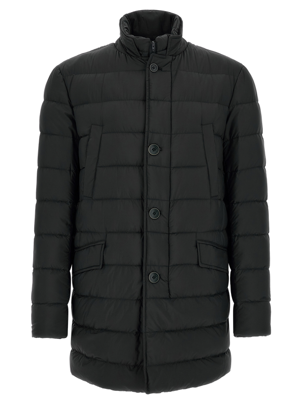 Black Polyamide Full-Length Jacket Clothing