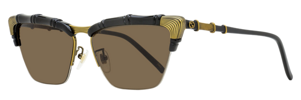 Gucci Bamboo Signature Sunglasses Gg0660s 001 Black 58mm Metal/plastic (injected)