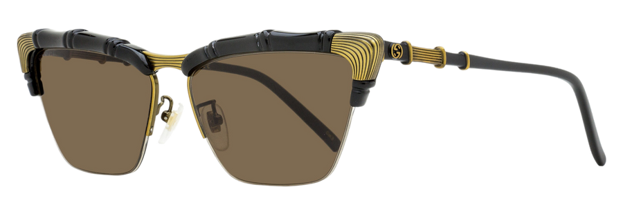 Gucci Bamboo Signature Sunglasses Gg0660s 001 Black 58mm Metal/plastic (injected)