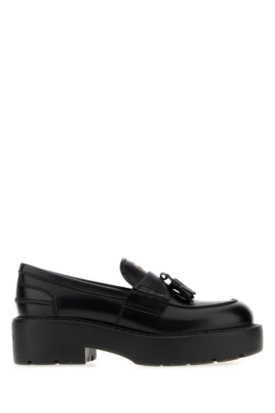 Black Leather Loafers Nero Mocassini