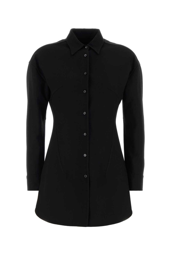 Black Wool Blend Shirt Exterior: Virgin Nylon Camicie
