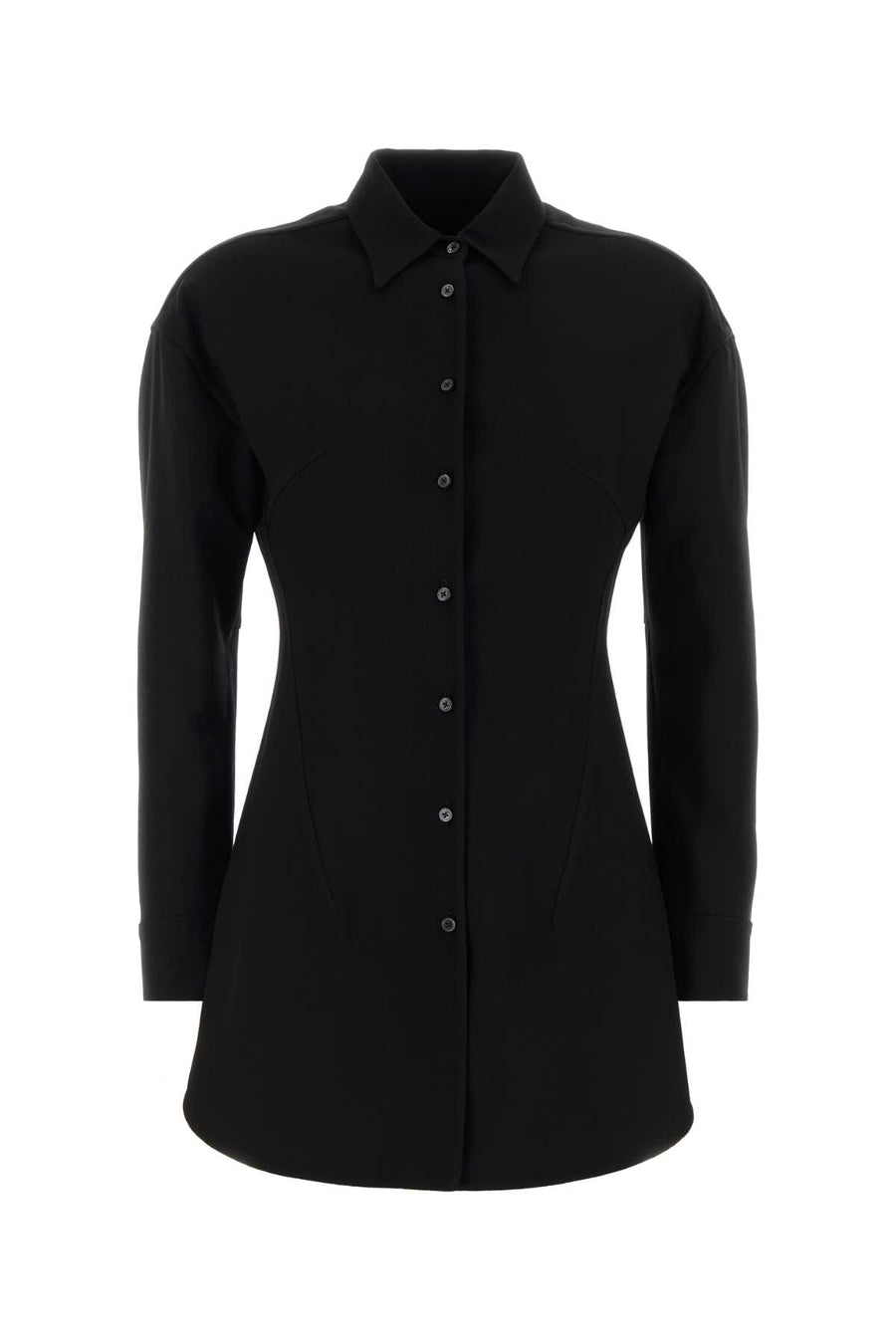 Black Wool Blend Shirt Exterior: Virgin Nylon Camicie
