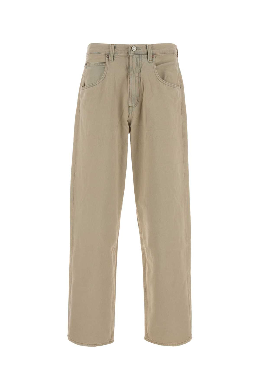 Sand Denim Jeans Burnishedkhakimdkhakiwsh Exterior: Cotton