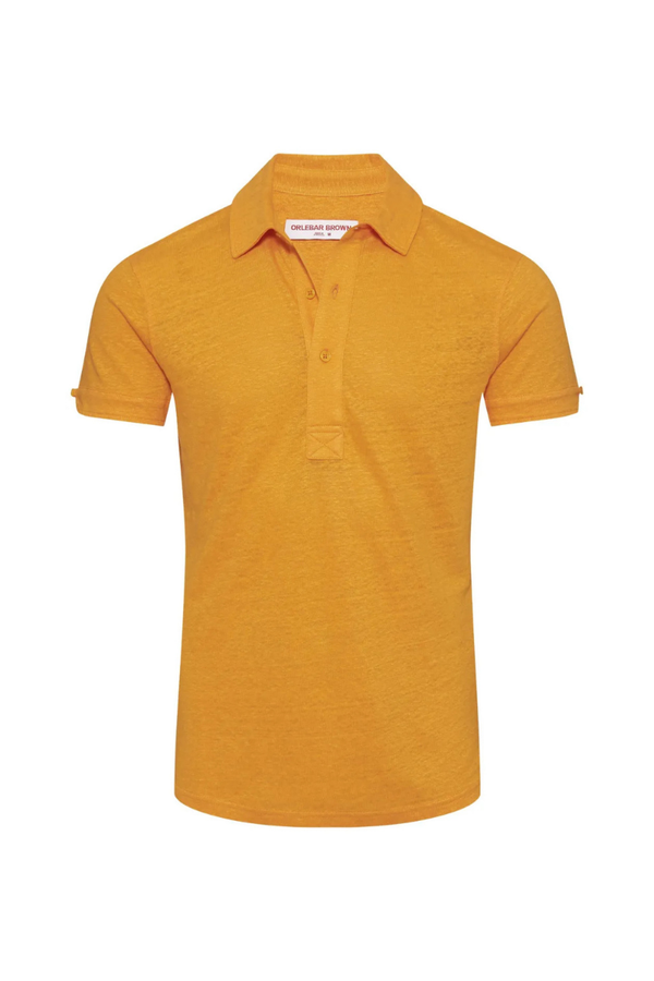 Orlebar Brown 100% Linen polo in gold