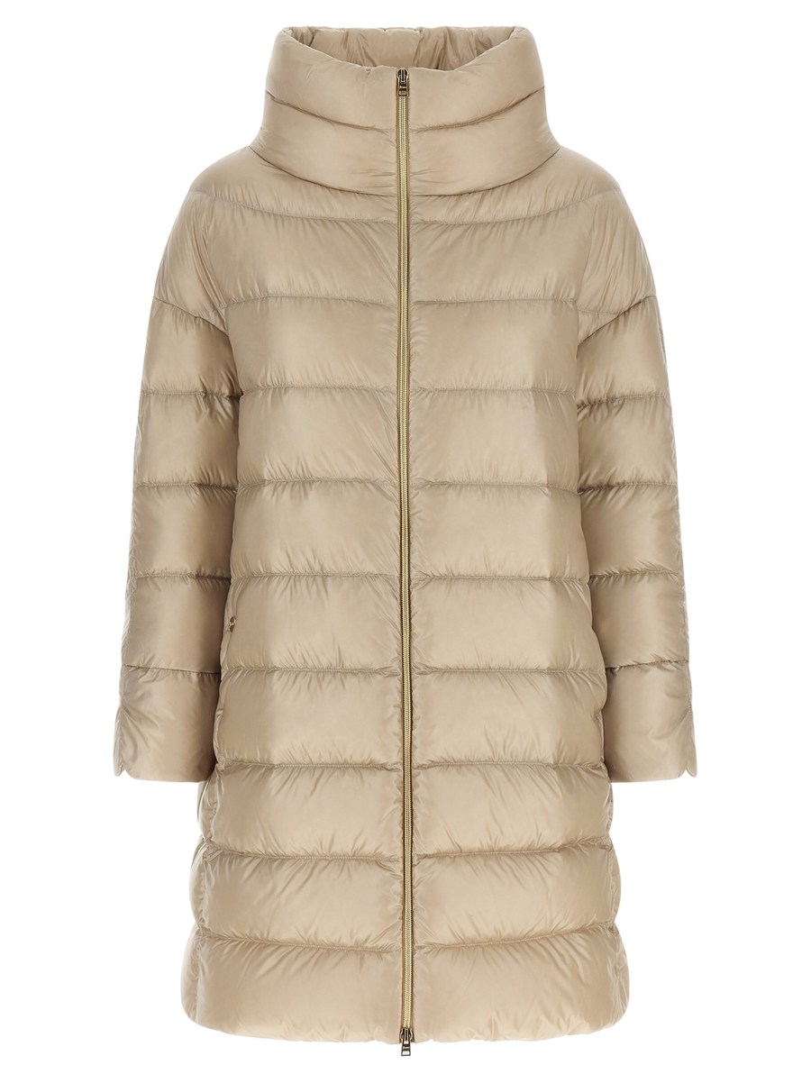 Beige Polyamide Coat Clothing