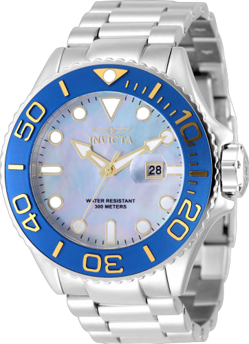 Invicta Stainless steel case and bracelet watch in blue