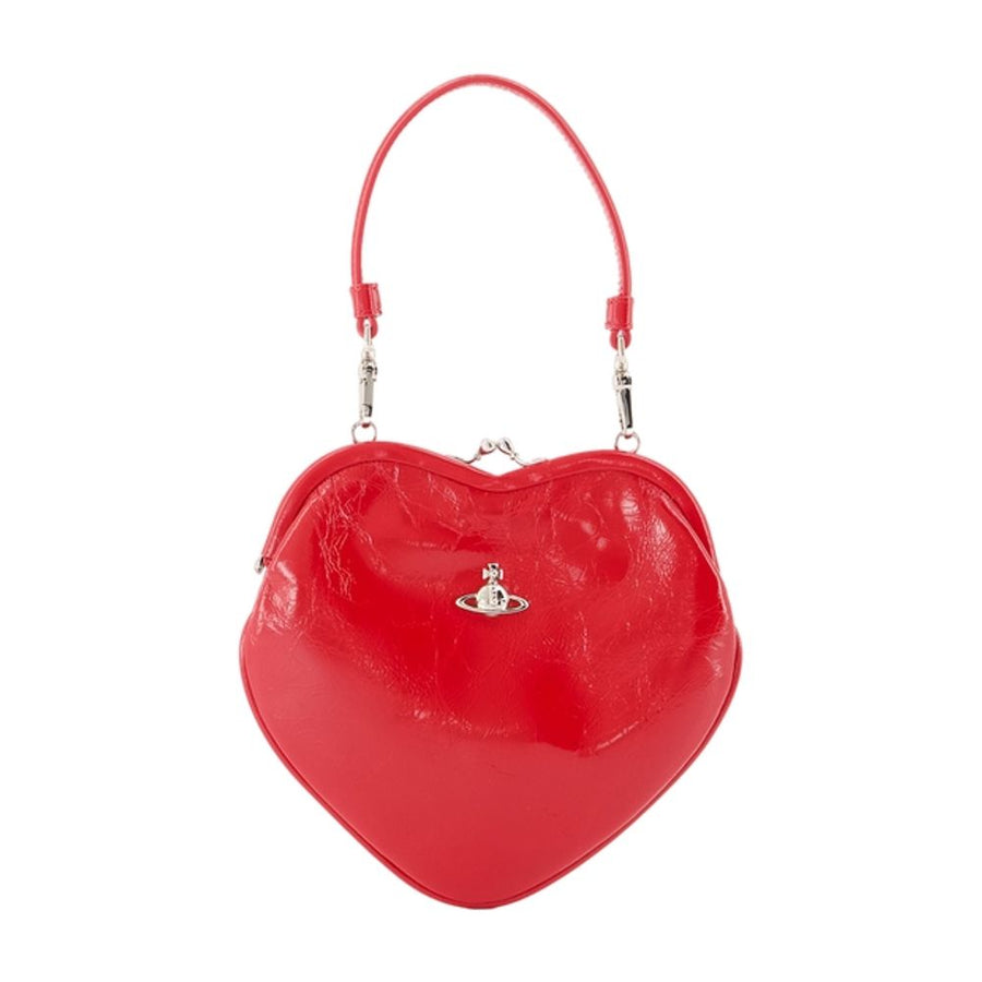 Belle Heart Frame Shoulder Bag - Vivienne Westwood Leather Red Calfskin / Shoulder-hobo-bags