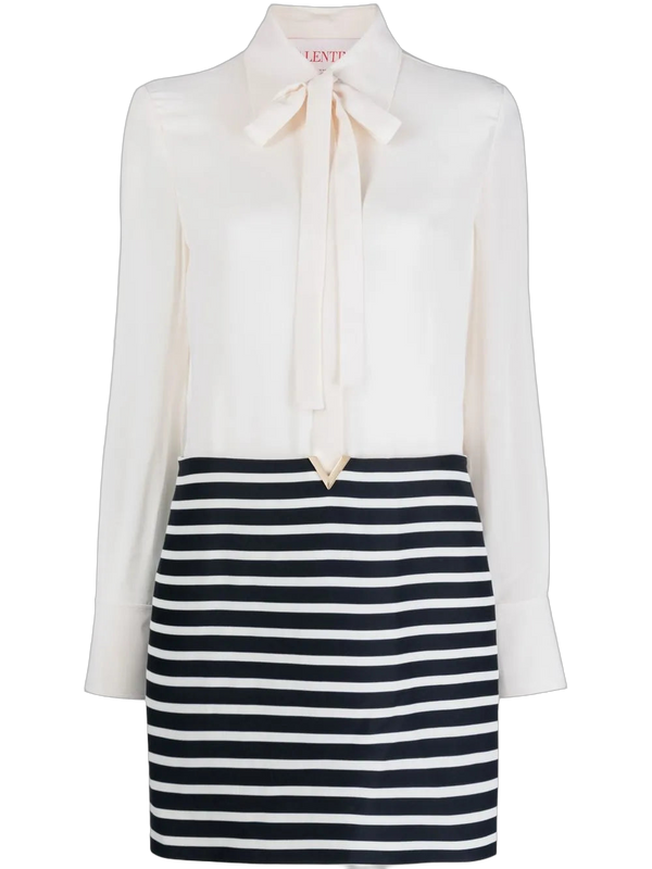 Valentino Virgin wool blend shirt dress in white