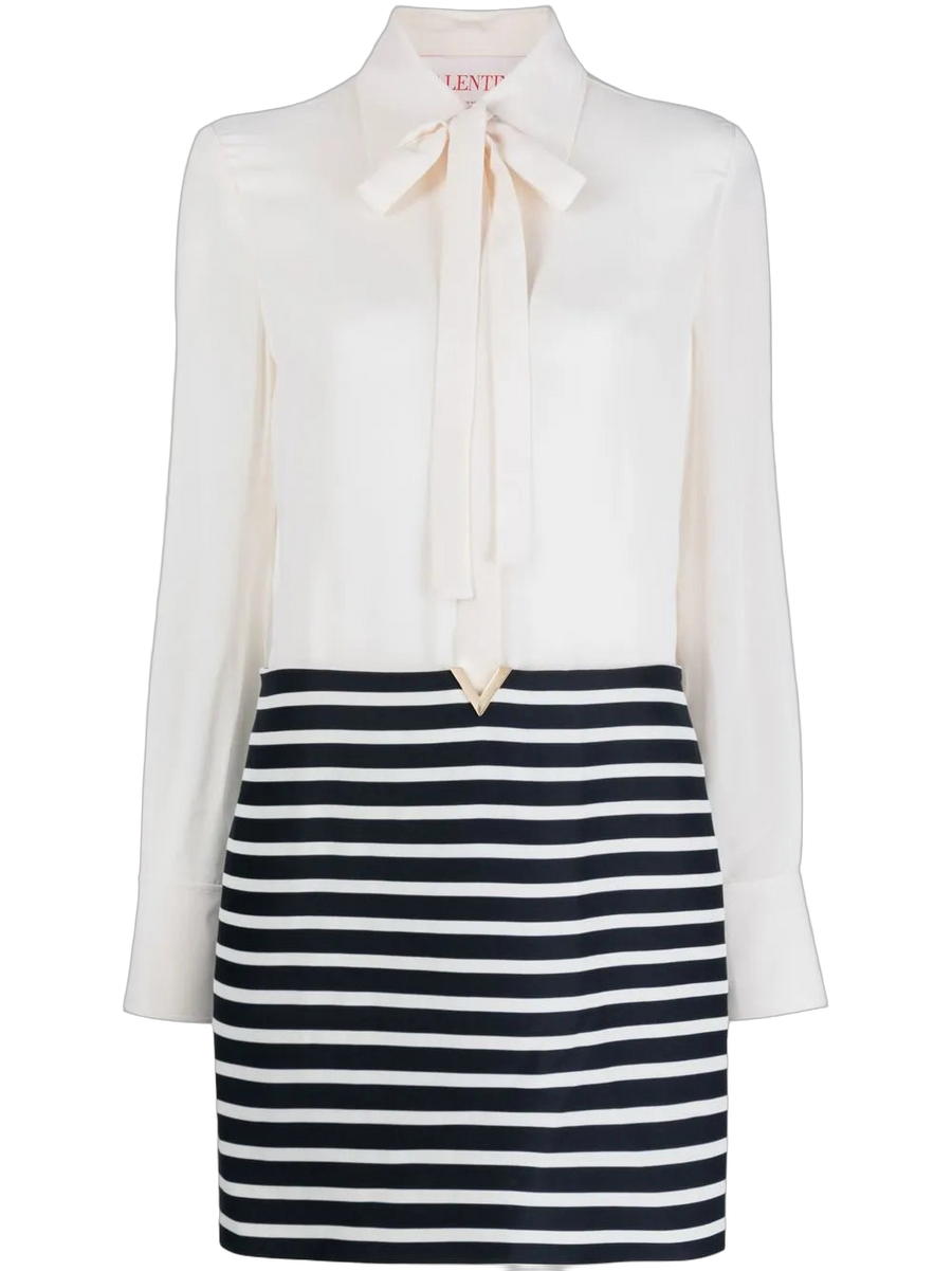Valentino Virgin wool blend shirt dress in white