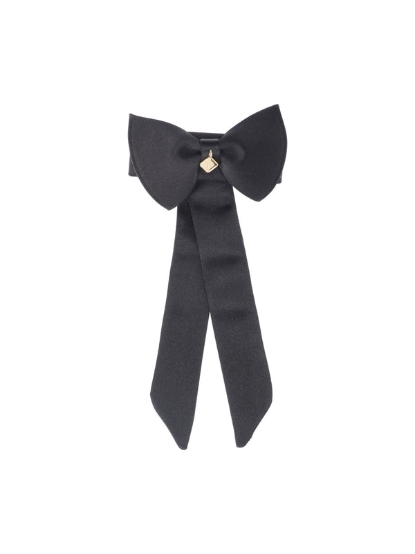 Ferragamo 57% Viscose bow tie in black