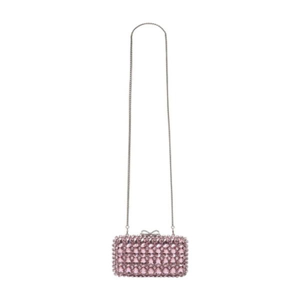 Self-Portrait Shearling clutch in pink