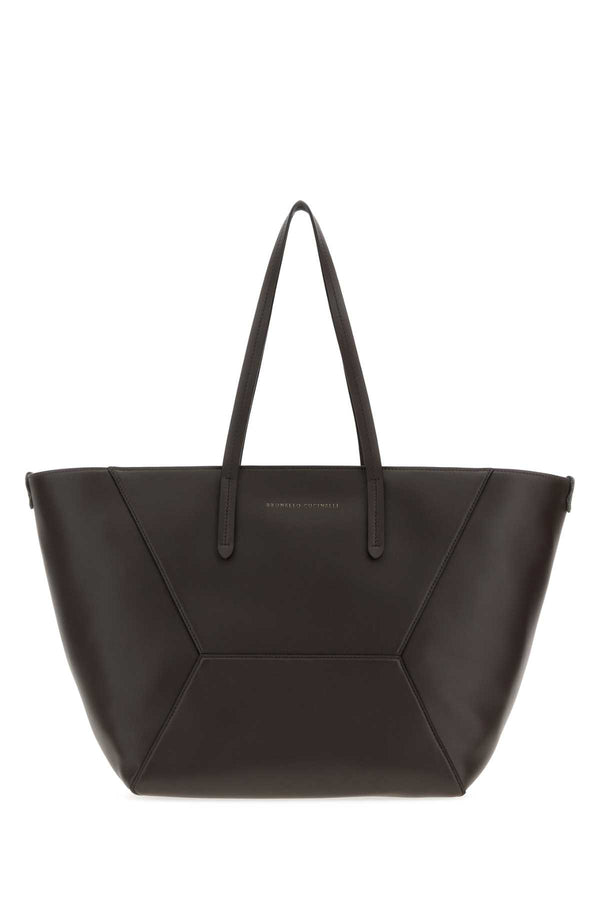 Brown Leather Shopping Bag Testa Moro Borse A Mano