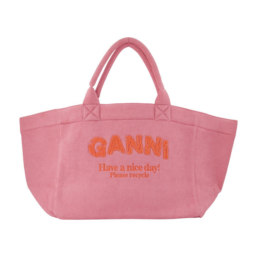 Ganni Polyester tote bag in pink