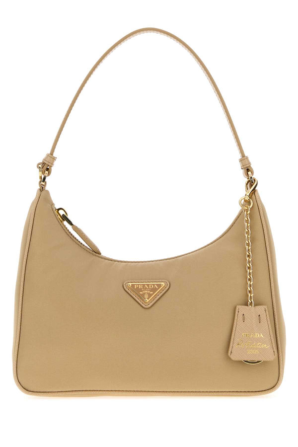 Beige Re-Nylon Prada Re-Edition 2005 Shoulder Bag Cammello 1 + Oro Beauty