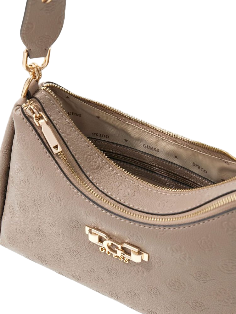 Guess Shoulder Bag Dark Taupe Logo Polyurethane / Shoulder-bags
