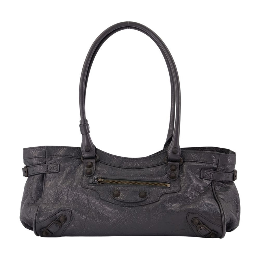 Balenciaga lambskin shoulder bag in black