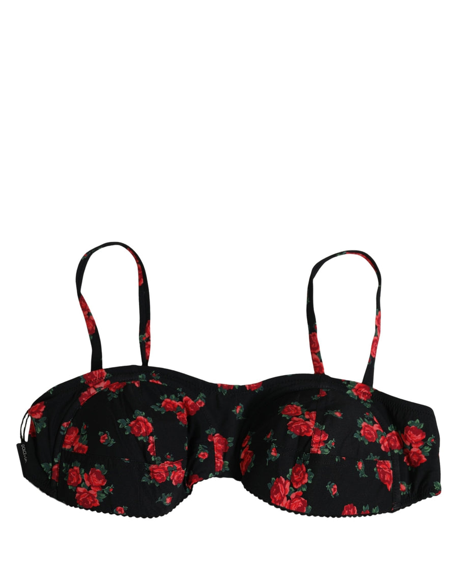 Dolce & Gabbana 75% Nylon bikini top in black