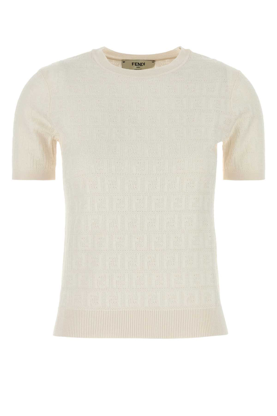 Ivory Cotton Blend Sweater White Exterior: Viscose Maglieria