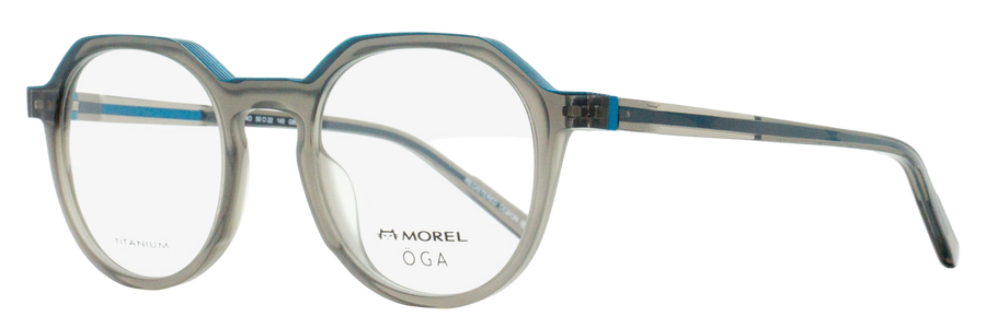 Morel Oga Kolor Eyeglasses 10174o Gb03 Transparent Gray-Blue 50mm Gray/blue Plastic (acetate)