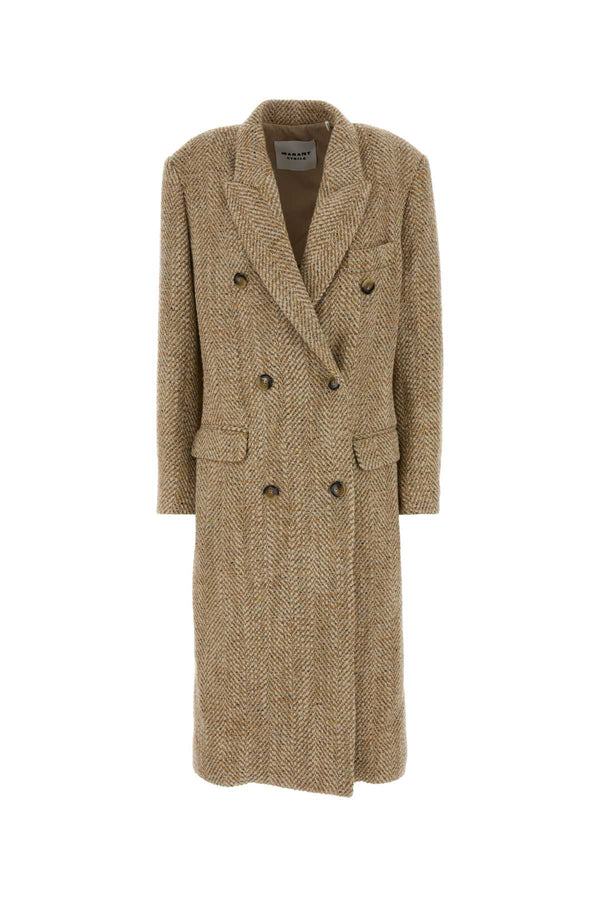 Melange Beige Knit Pilda Coat Trench