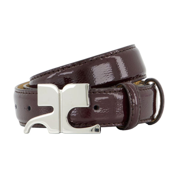 Courreges calfskin belt in burgundy