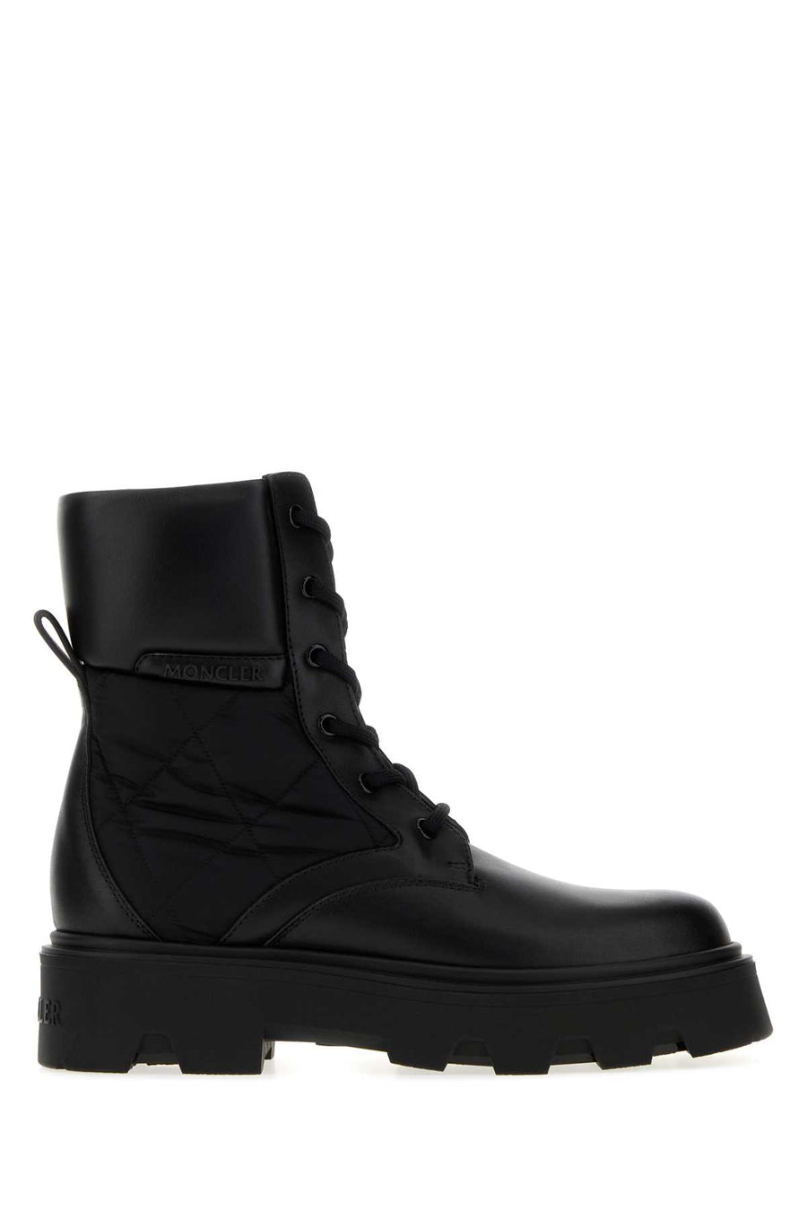 Black Leather And Fabric Aurea Ankle Boots 999 Stivali