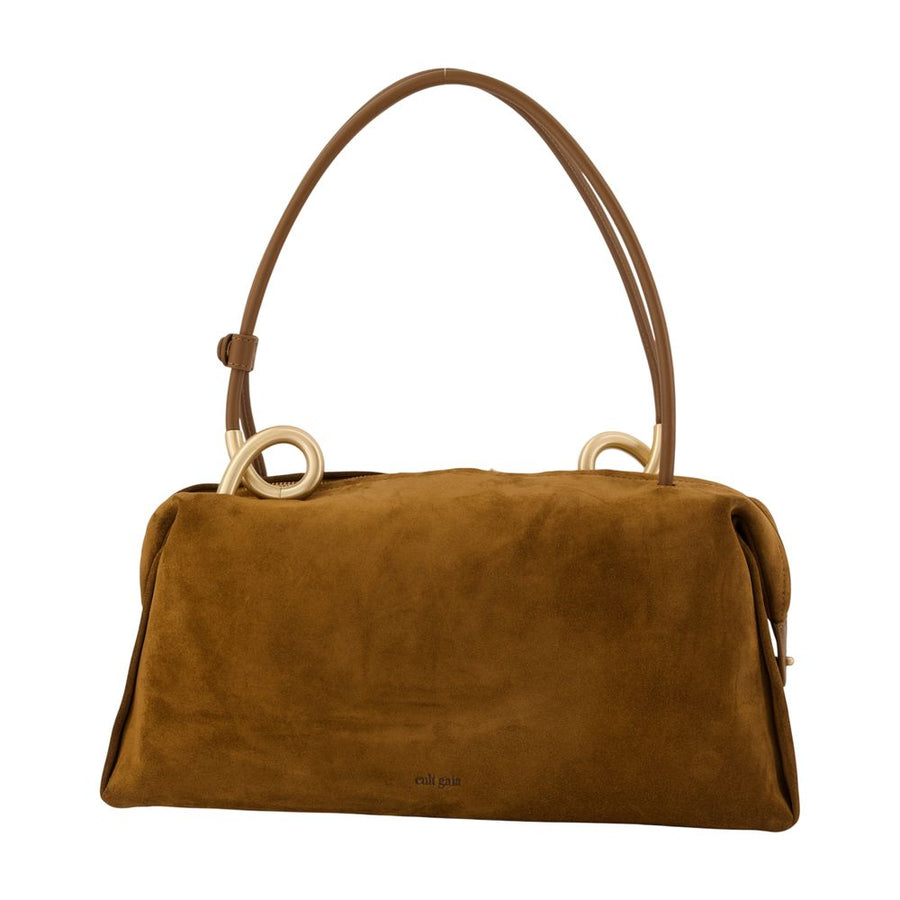 Cult Gaia calfskin shoulder bag in brown