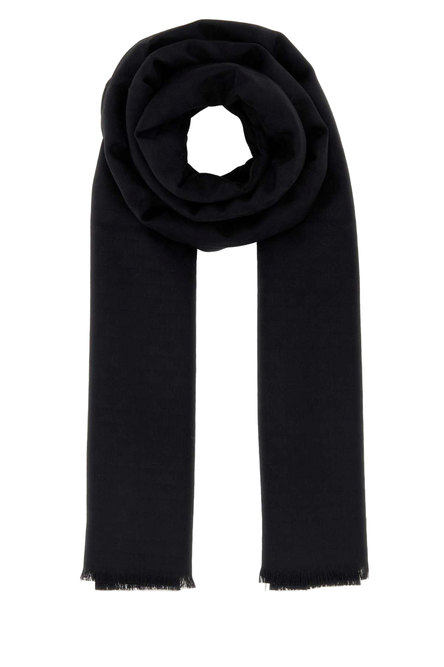 Black Jacquard Scarf Nero Exterior: Wool Silk Sciarpe E Foulard