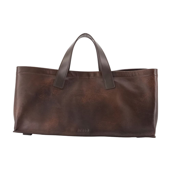 Staud lambskin tote bag in brown