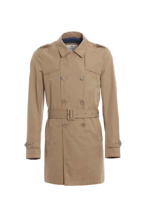 Herno 66% Cotton trench coat in beige