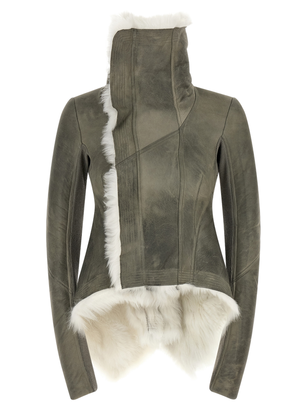 Rick Owens 100% Lamb Fur (Ovis aries) jacket in gray