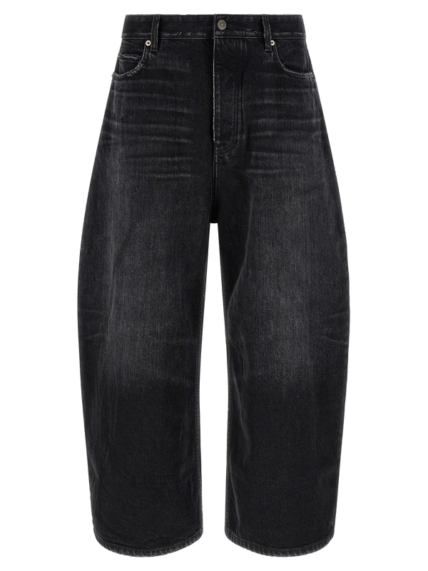 Black Cotton Cropped Jeans Clothing