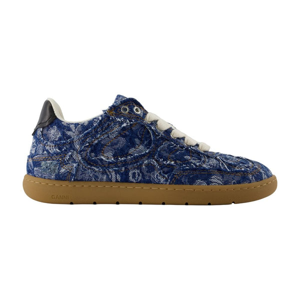 Ganni cotton sneaker in navy